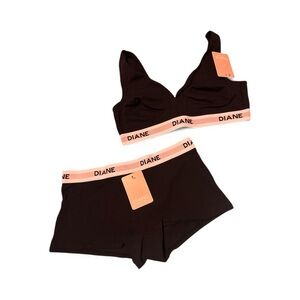 Women's Sports Bra and Panty Set, Wire-Free, Cotton & Elastane, Size 34 B & M